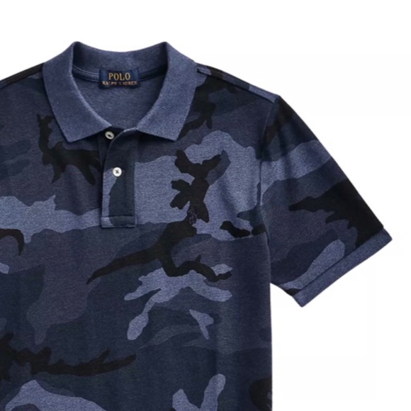 POLO RALPH LAUREN BLUE CAMO POLO - Picture 4 of 13
